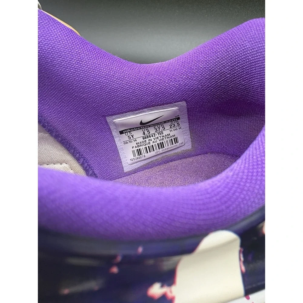 Nike KD 7 PB&J Basketball Shoes Youth 5Y White Purple Good Jelly Drip 669942-155